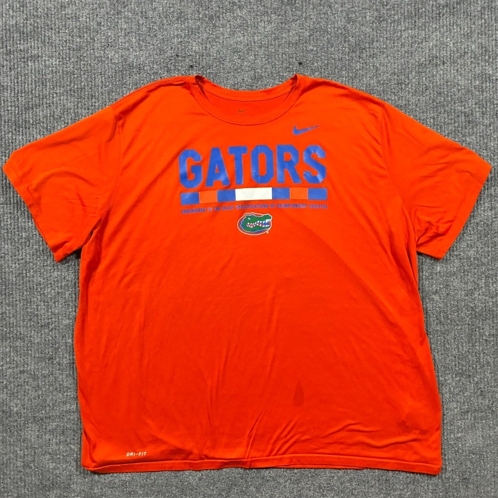 The Nike Tee Dri-Fit Men's T-Shirt 4XL Gators Swoosh Graphic Tee Collegiate‎